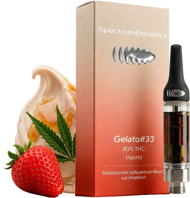 Bild Vape THC Vape 80% Spectrum Botanics Gelato #33 0,5ml (+Gratis Akkukomponente)
